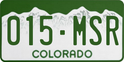 CO license plate 015MSR