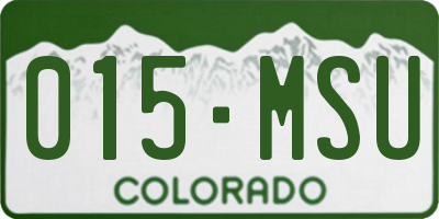 CO license plate 015MSU