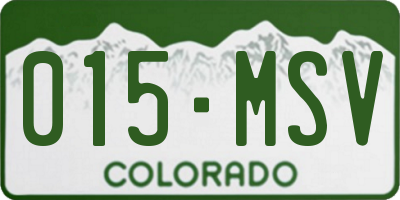 CO license plate 015MSV