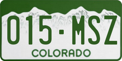 CO license plate 015MSZ