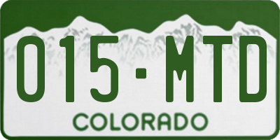 CO license plate 015MTD