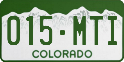 CO license plate 015MTI