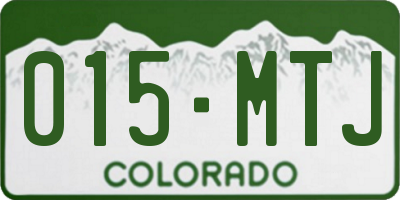 CO license plate 015MTJ