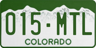 CO license plate 015MTL