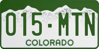 CO license plate 015MTN
