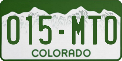 CO license plate 015MTO