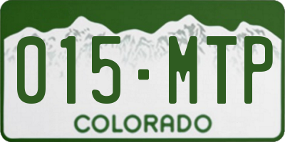 CO license plate 015MTP