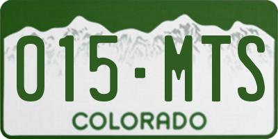 CO license plate 015MTS
