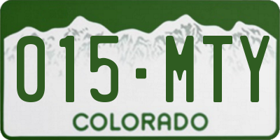 CO license plate 015MTY