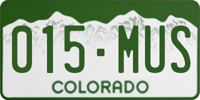 CO license plate 015MUS