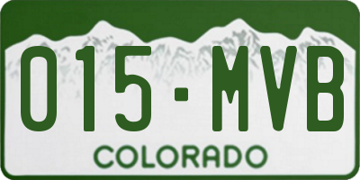 CO license plate 015MVB