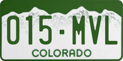 CO license plate 015MVL