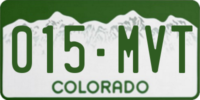 CO license plate 015MVT