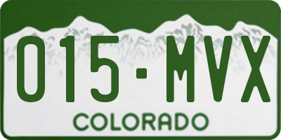 CO license plate 015MVX