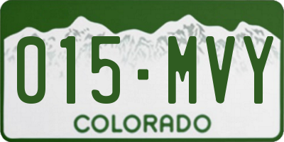 CO license plate 015MVY