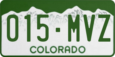 CO license plate 015MVZ