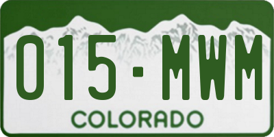 CO license plate 015MWM