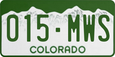 CO license plate 015MWS