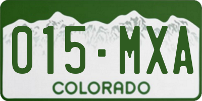 CO license plate 015MXA