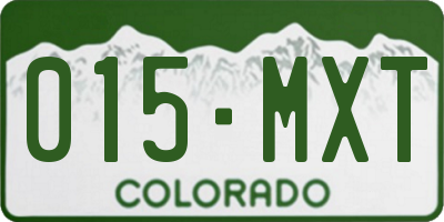 CO license plate 015MXT