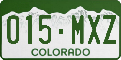 CO license plate 015MXZ