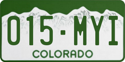 CO license plate 015MYI