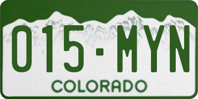 CO license plate 015MYN