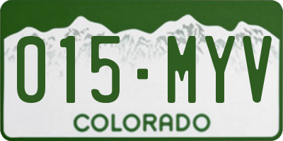 CO license plate 015MYV