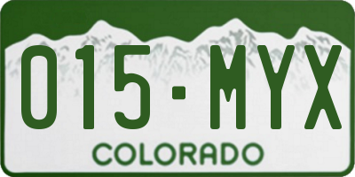 CO license plate 015MYX