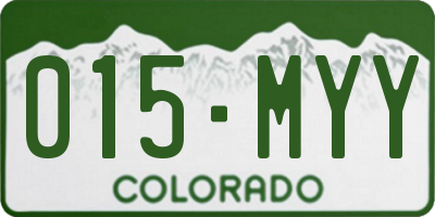 CO license plate 015MYY