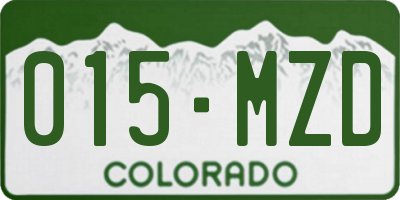 CO license plate 015MZD