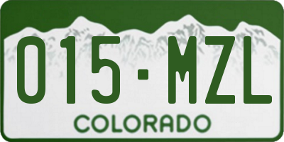 CO license plate 015MZL