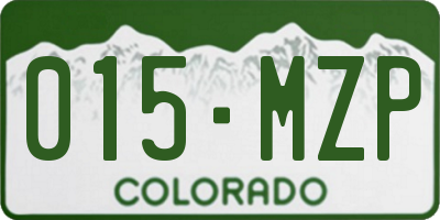 CO license plate 015MZP