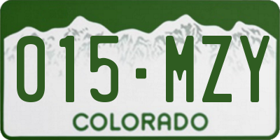 CO license plate 015MZY
