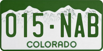 CO license plate 015NAB