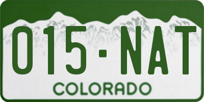 CO license plate 015NAT