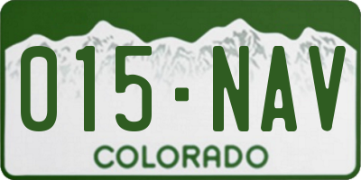 CO license plate 015NAV