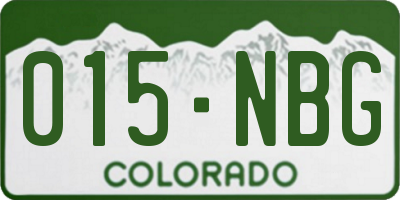 CO license plate 015NBG