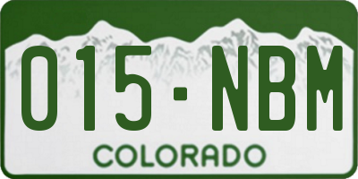CO license plate 015NBM