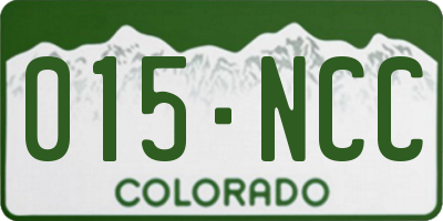 CO license plate 015NCC