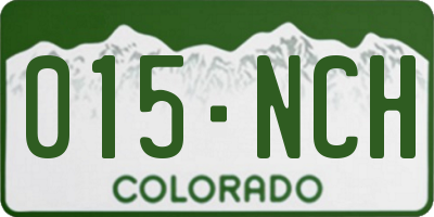 CO license plate 015NCH