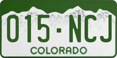 CO license plate 015NCJ