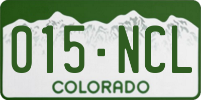 CO license plate 015NCL
