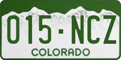 CO license plate 015NCZ