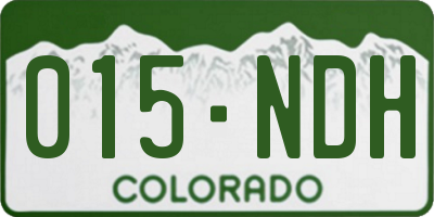 CO license plate 015NDH