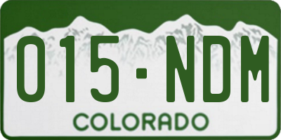 CO license plate 015NDM