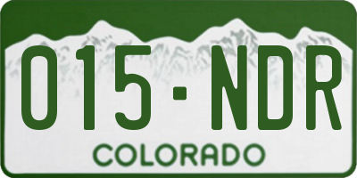CO license plate 015NDR
