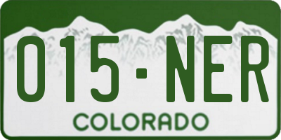 CO license plate 015NER