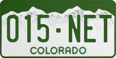 CO license plate 015NET