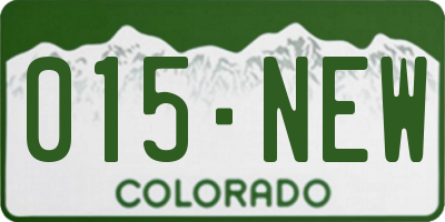 CO license plate 015NEW